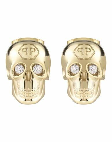 Philipp Plein 3d $kull Crystal Stud Earrings Woman Earrings Gold Stainless Steel Cover