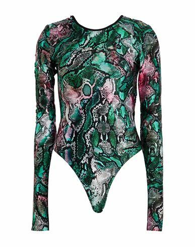 Just Cavalli Woman Bodysuit Emerald green Polyamide, Elastane Cover