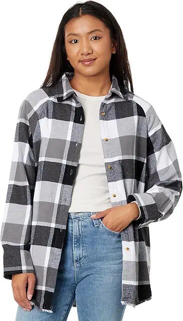 Rip Curl Pacific Dreams Cotton Long Sleeve Flannel (Charcoal) Women's Clothing Cover