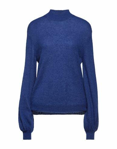 Alberta Ferretti Woman Turtleneck Bright blue Mohair wool, Nylon, Virgin Wool Cover