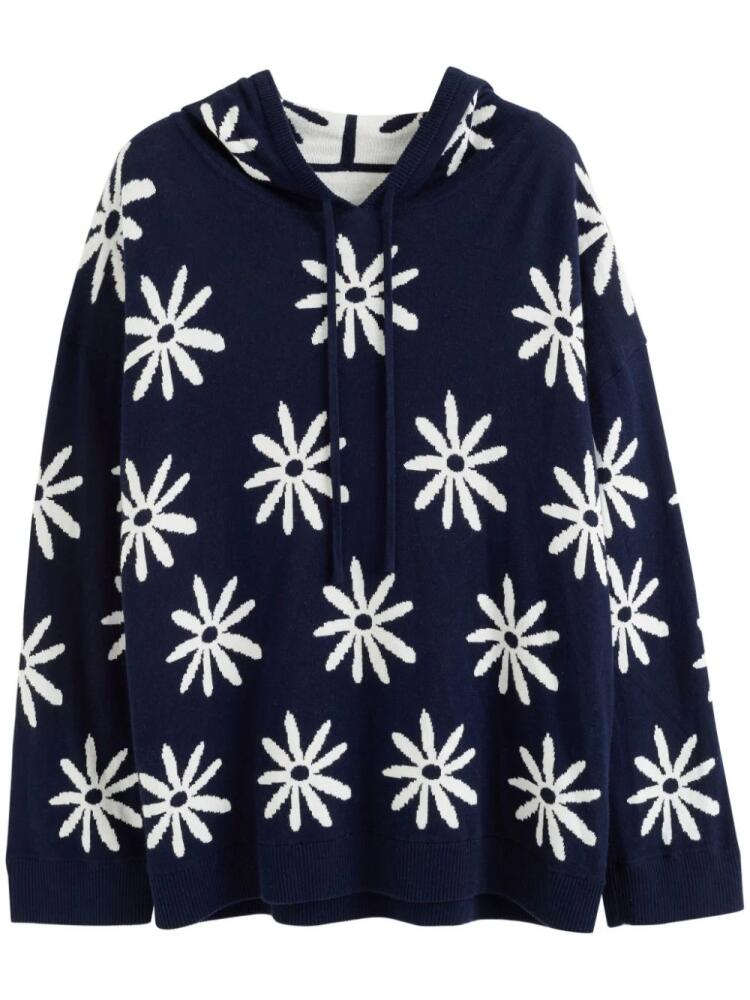 Chinti & Parker Disty Daisy knitted hoodie - Blue Cover