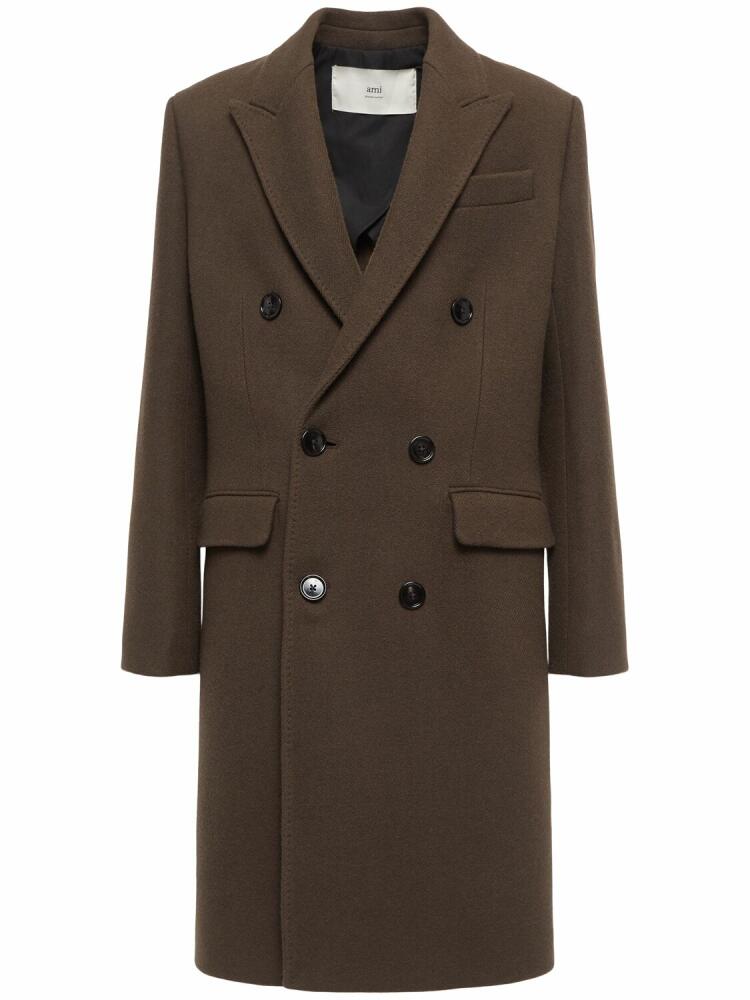 AMI PARIS Double Breasted Wool Coat Cover