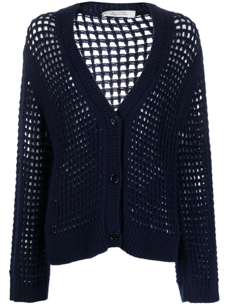 Dorothee Schumacher open-knit V-neck cardigan - Blue Cover