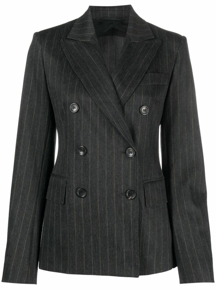 Max Mara pinstriped double-breasted blazer - Grey Cover