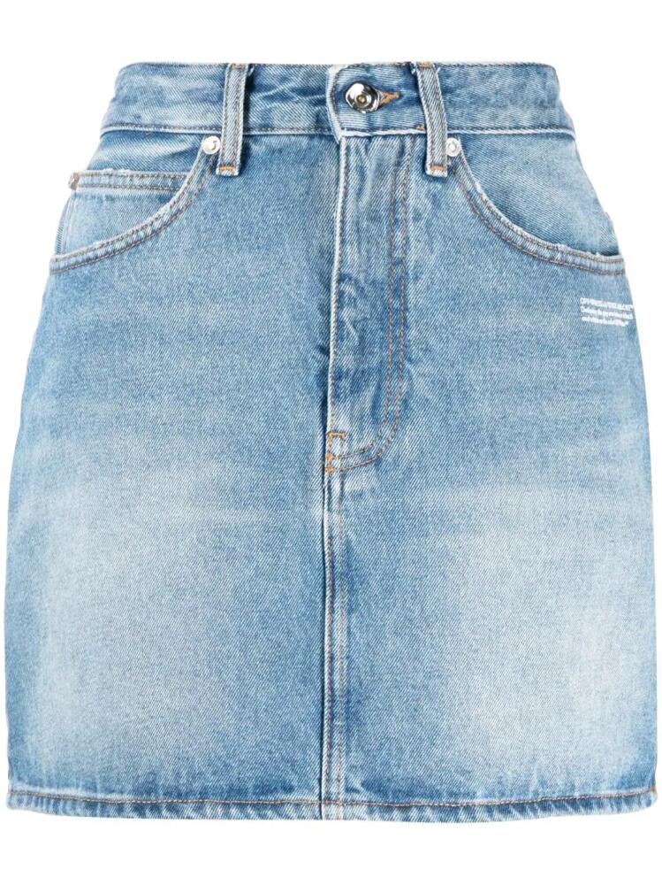 Off-White high-waisted mini denim skirt - Blue Cover