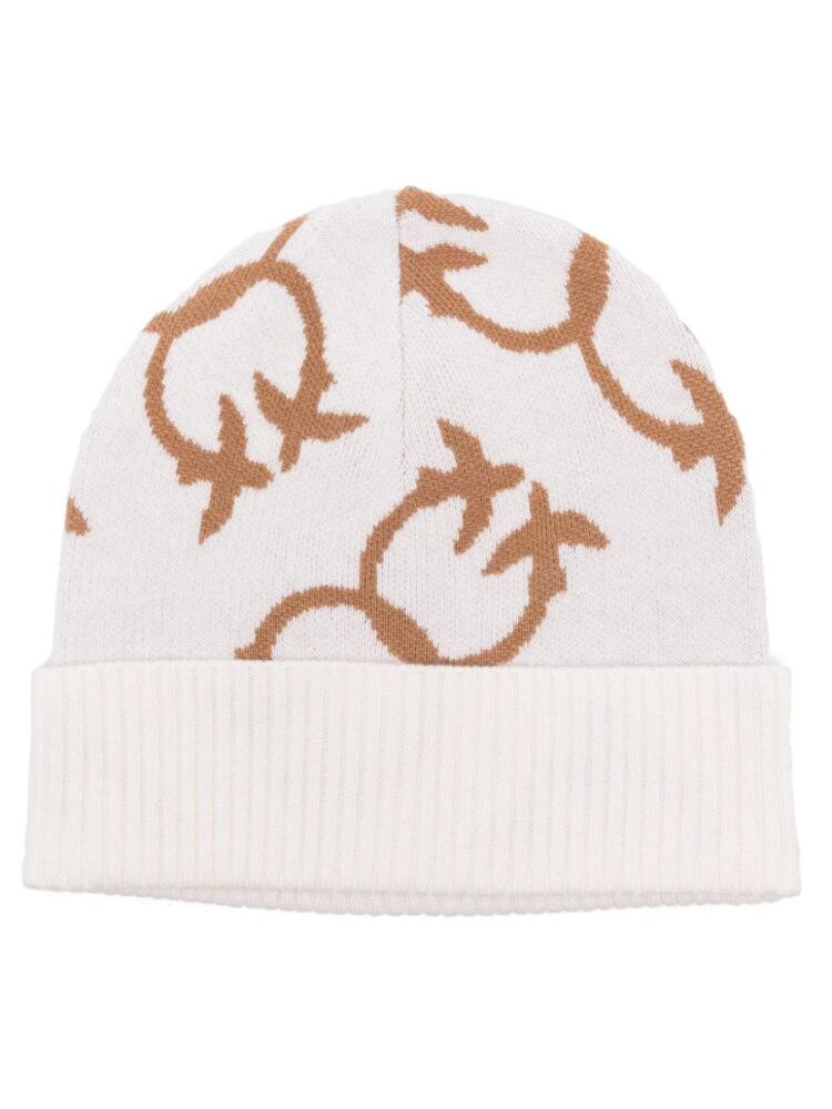 PINKO intarsia-logo beanie hat - Neutrals Cover