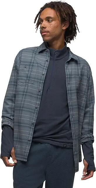 Prana Dolberg Flannel Shirt Slim Fit (Weathered Blue) Men's Clothing Cover