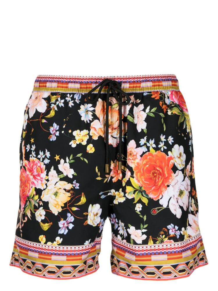 Camilla graphic-print swim shorts - Black Cover