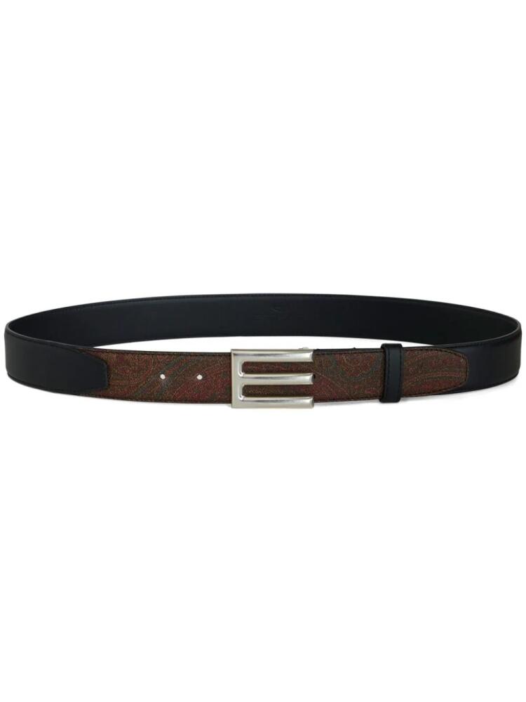 ETRO paisley-print leather belt - Brown Cover