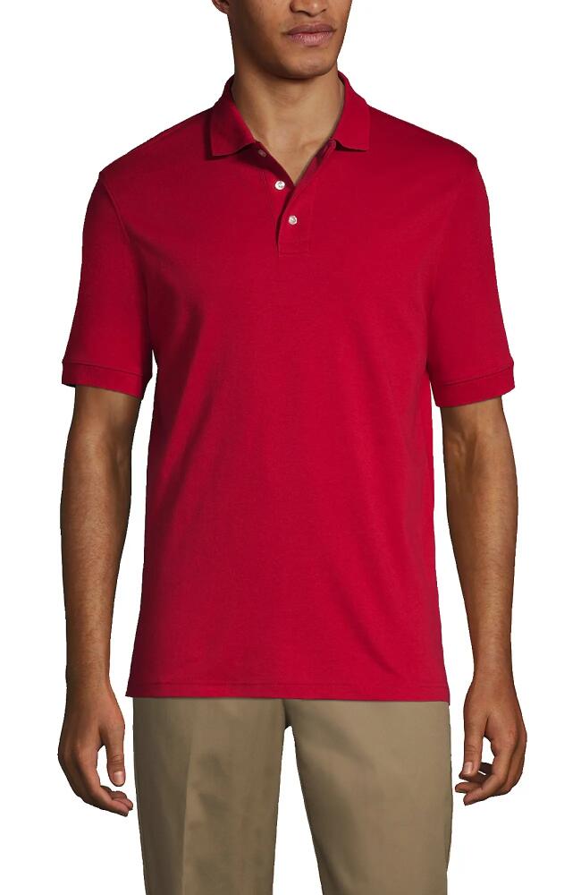 Lands' End School Uniform Long Sleeve Interlock Polo Shirt in Red Cover