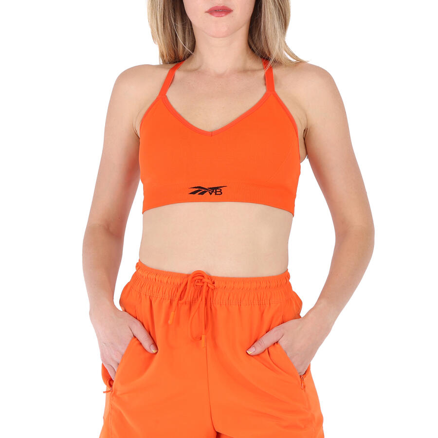 Reebok Ladies Ultima Orange Seamless Sports Bra Cover