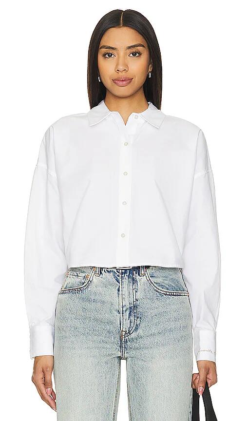 Favorite Daughter The Crop Ex-Boyfriend Shirt in White Cover