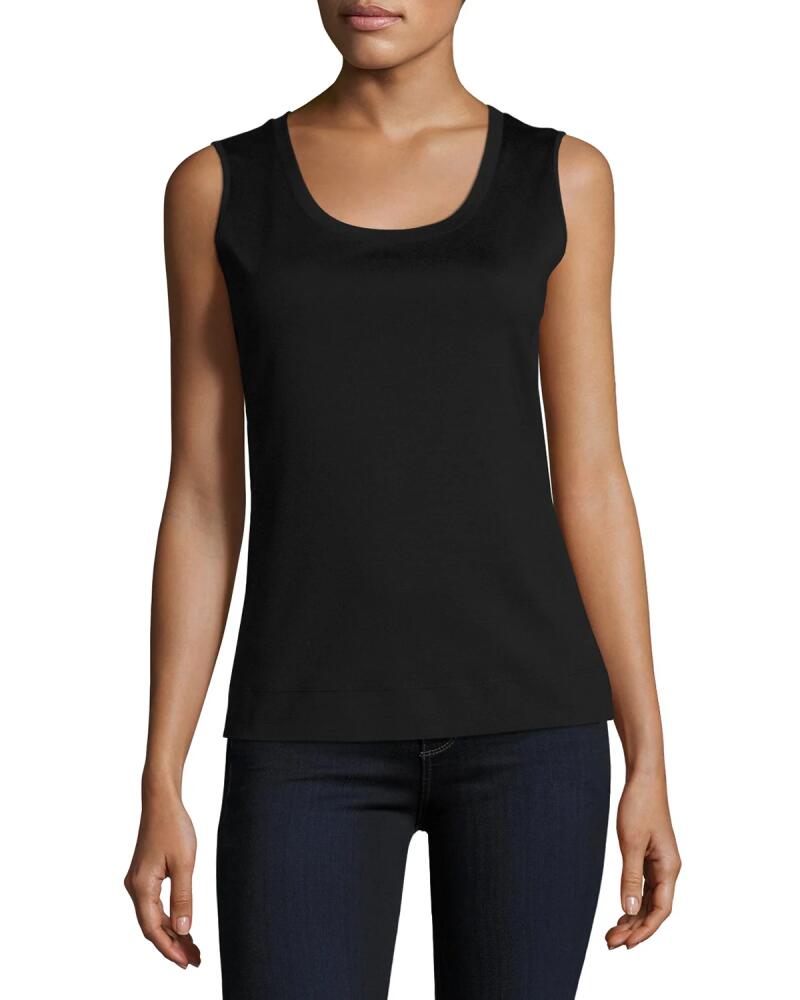 Lafayette 148 New York Stretch Cotton Scoop Neck Tank Cover