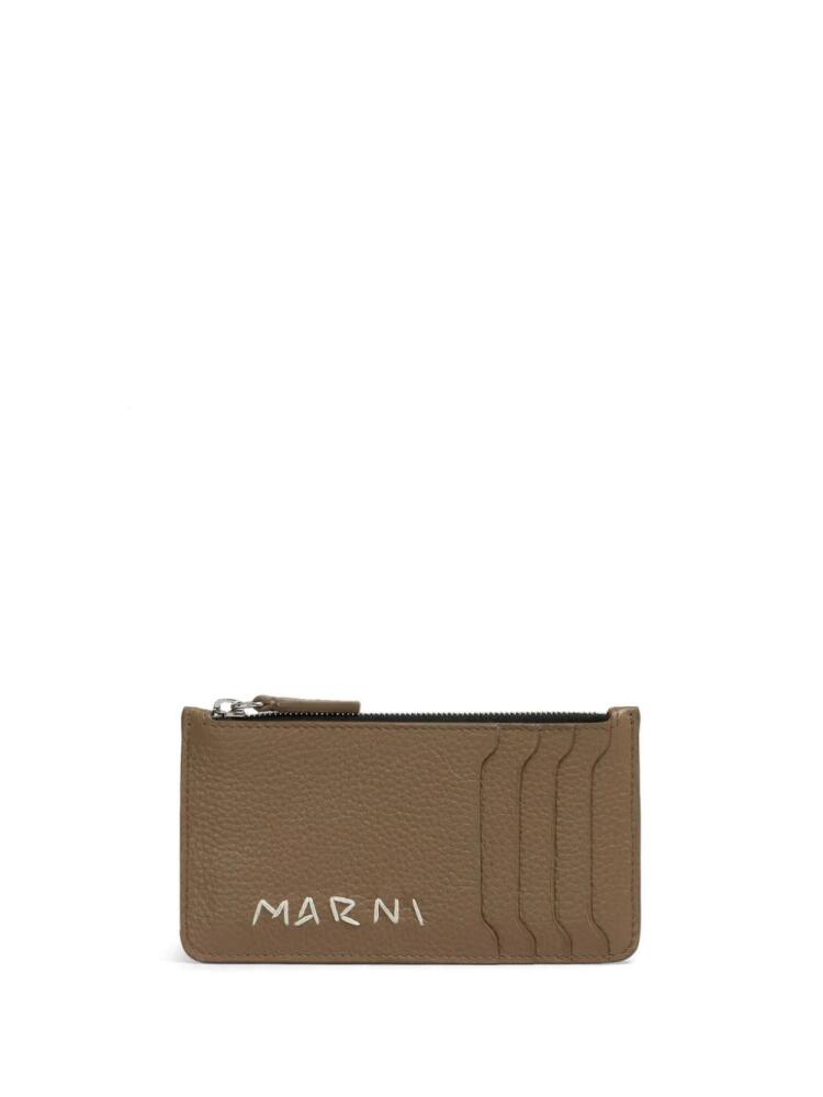 Marni embroidered-logo cardholder - Neutrals Cover