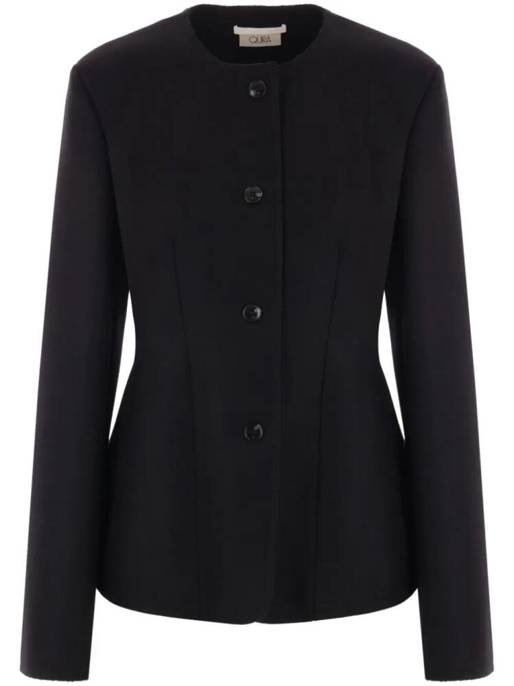 QUIRA buttoned long-sleeve blazer - Black Cover