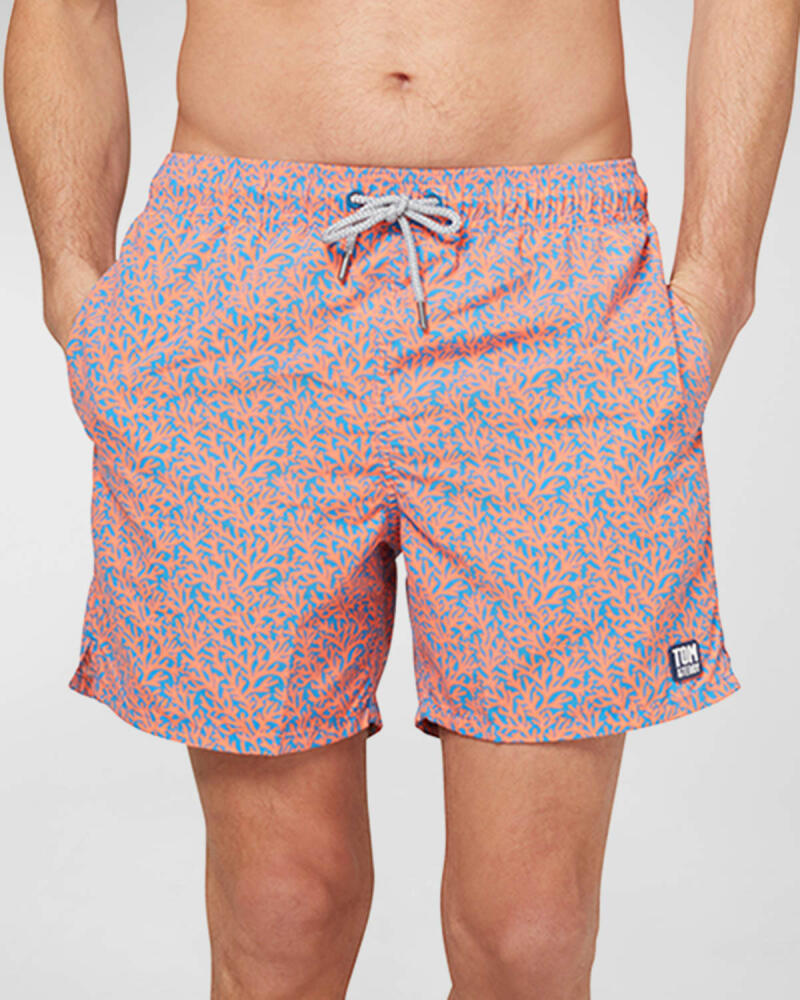 Tom & Teddy Men's Coral-Print Swim Shorts Cover