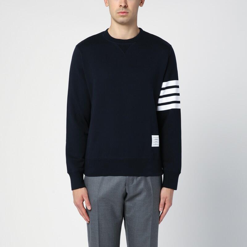 Thom Browne Navy blue cotton crewneck sweatshirt Cover