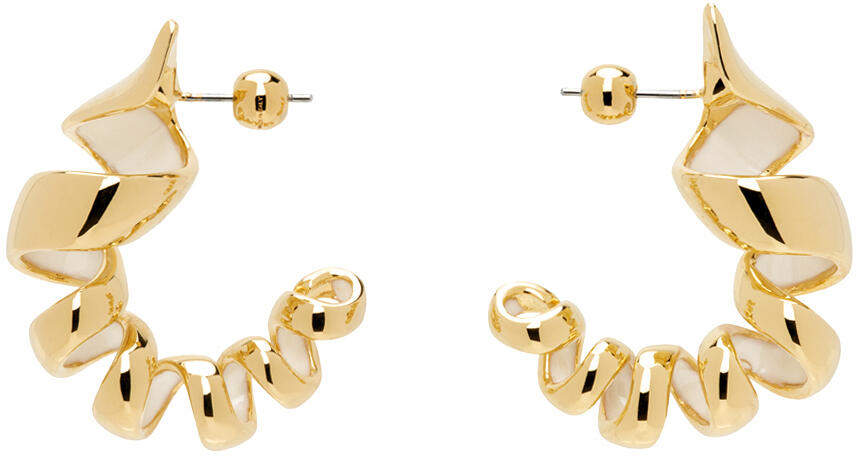 Lanvin Gold Melodie Ribbon Hoop Earrings Cover