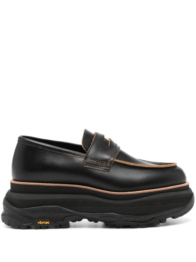 sacai coin-detail leather loafers - Black Cover