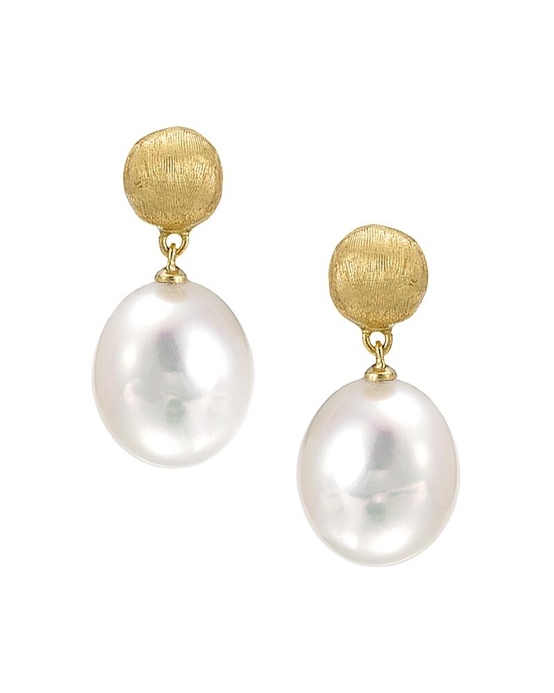 Marco Bicego Africa Pearl Collection 18K Yellow Gold and Cultured Freshwater Pearl Drop Earrings Cover