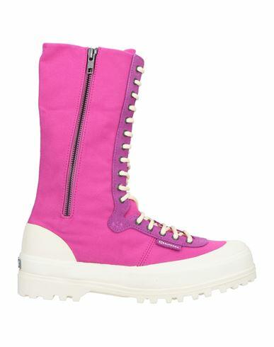 Paura X Superga Man Boot Fuchsia Cotton, Leather Cover