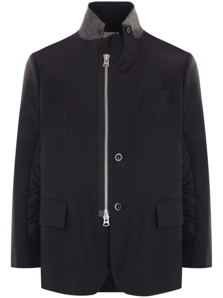 sacai high-neck zip-up blazer - Black Cover