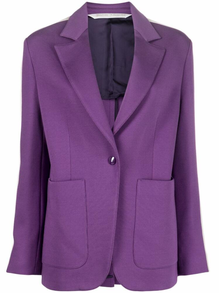 Palm Angels side-stripe notched-lapels blazer - Purple Cover