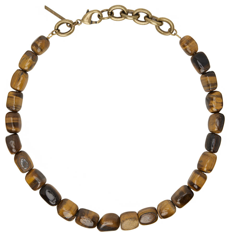 Dries Van Noten Brown Tiger-Eye Necklace Cover