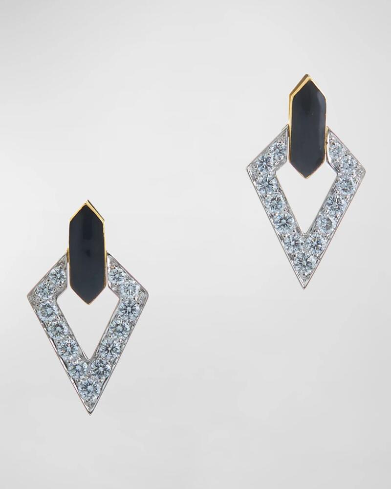 David Webb Geometric Diamond Drop Earrings Cover