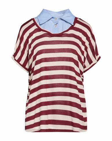 Souvenir Woman Polo shirt Burgundy Viscose, Cotton, Polyester Cover