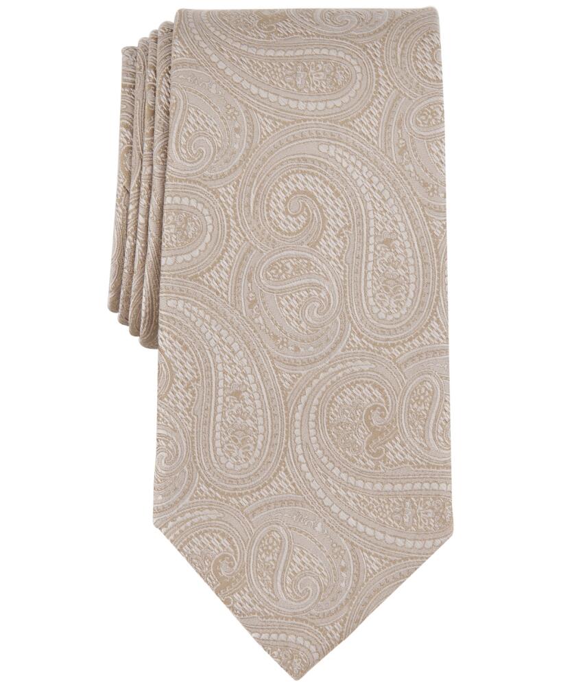 Michael Kors Men's Rich Texture Paisley Tie - Taupe Cover