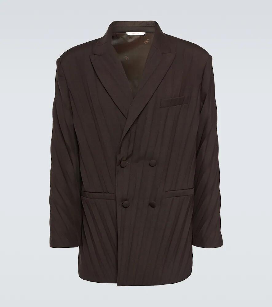 Valentino Pleated double-breasted blazer Cover