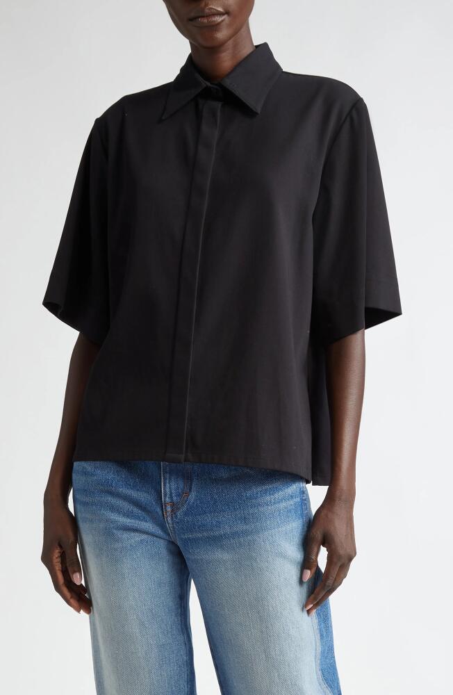 Brandon Maxwell Cotton Button-Up Shirt in Midnight Cover