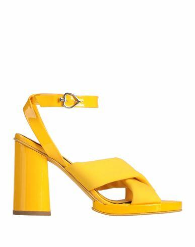 Lemaré Woman Sandals Yellow Textile fibers Cover