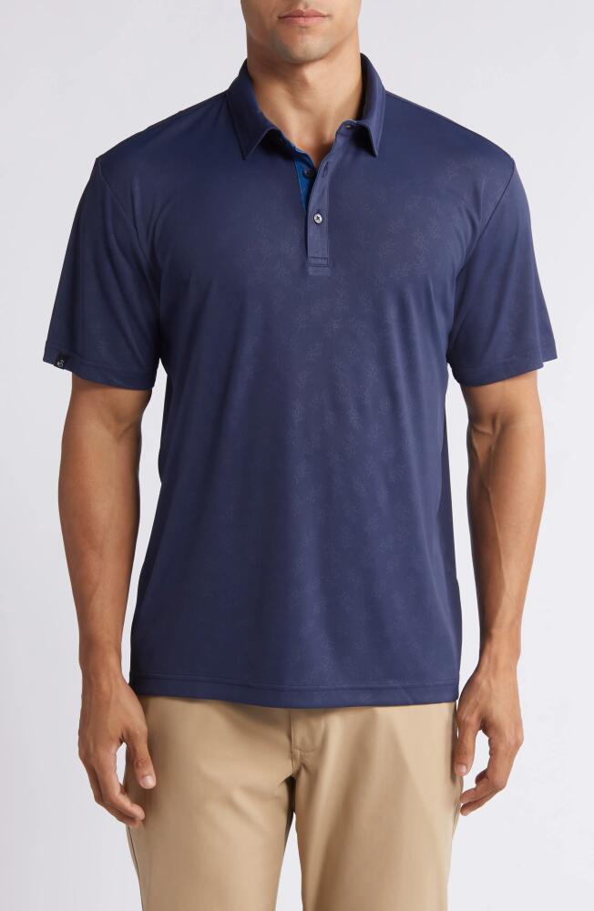 Swannies Barrett Botanical Print Golf Polo in Navy Cover