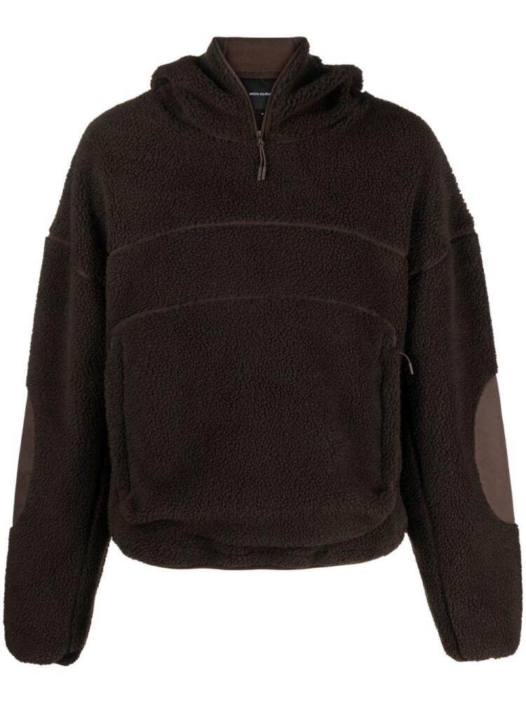 ENTIRE STUDIOS fleece-texture half-zip hoodie - Brown Cover