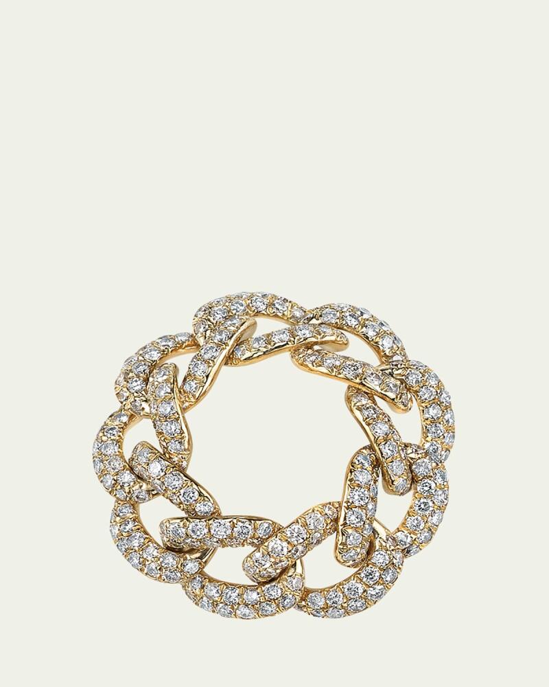 SHAY 18K Yellow Gold Essential Pave Diamond Link Ring Cover