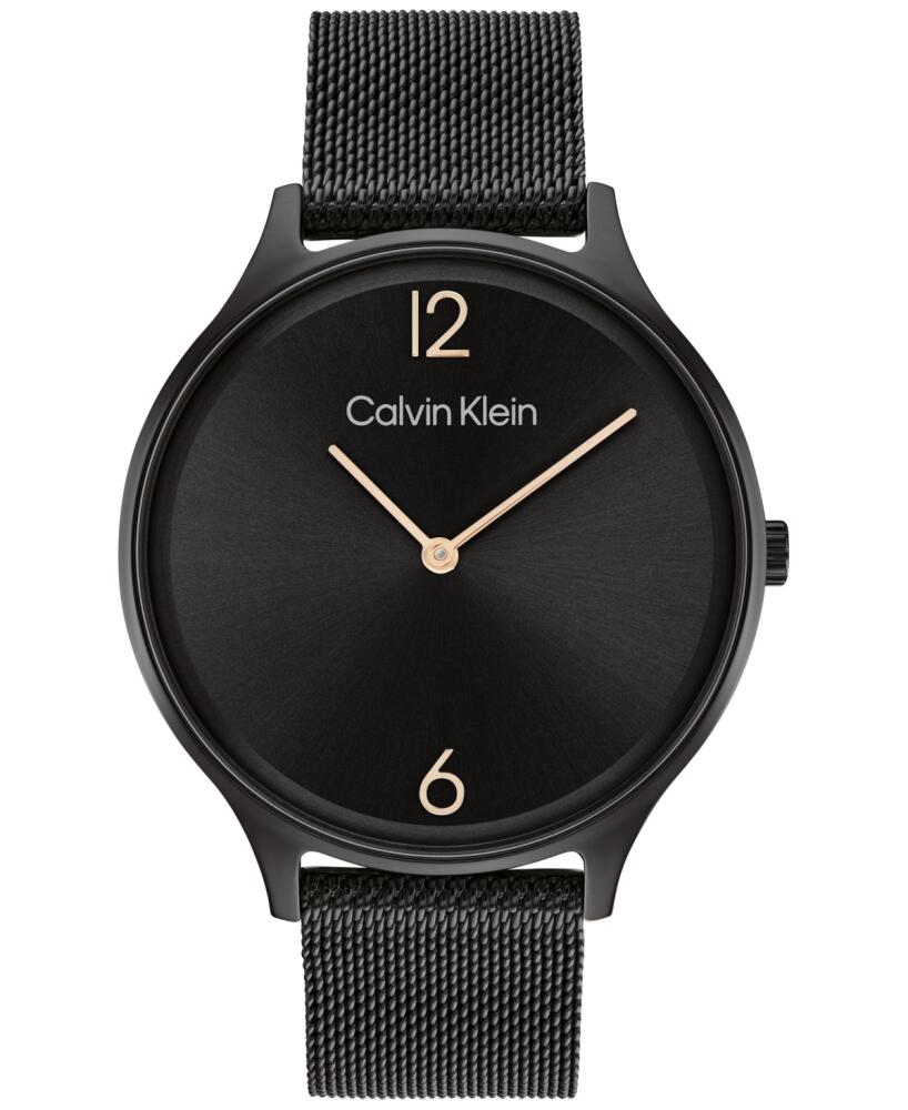 Calvin Klein Black Stainless Steel Mesh Bracelet Watch 38mm - Black Cover