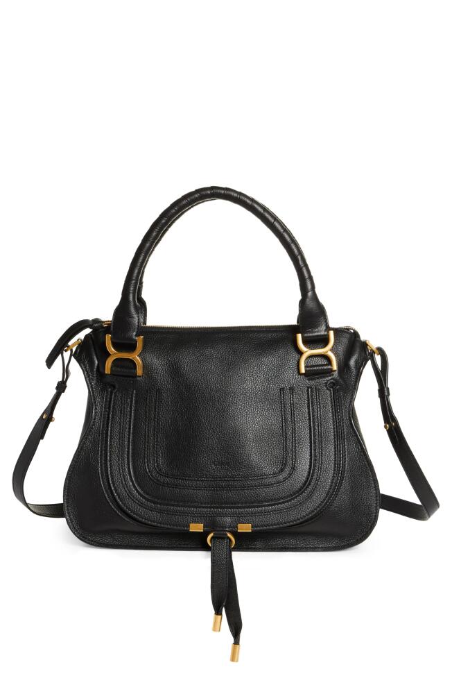 Chloé Medium Marcie Leather Satchel in Black Cover