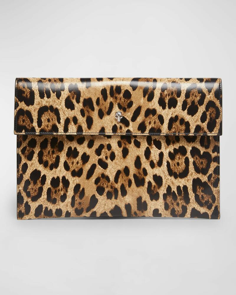 Alexander McQueen Envelope Leopard-Print Pouch Clutch Bag Cover