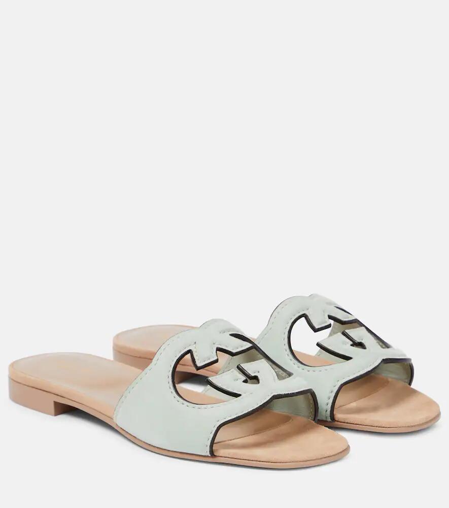 Gucci Interlocking G cutout suede slides Cover