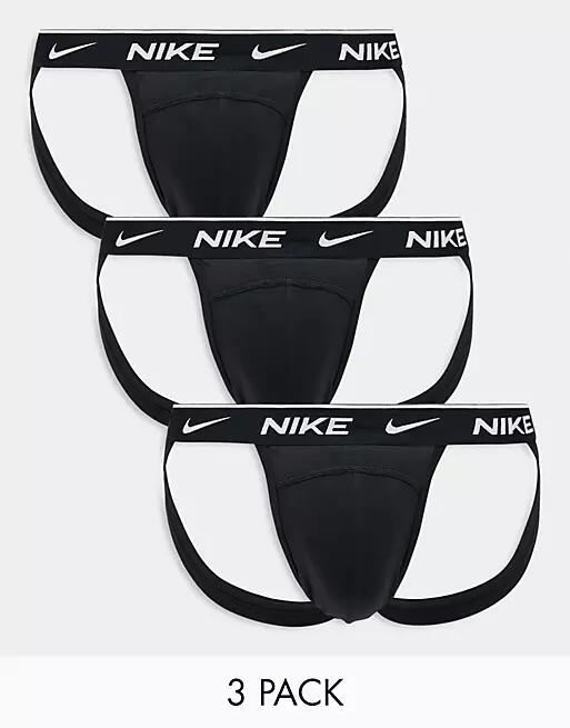 Nike Dri-FIT Essential Micro 3 pack jock straps in black Cover