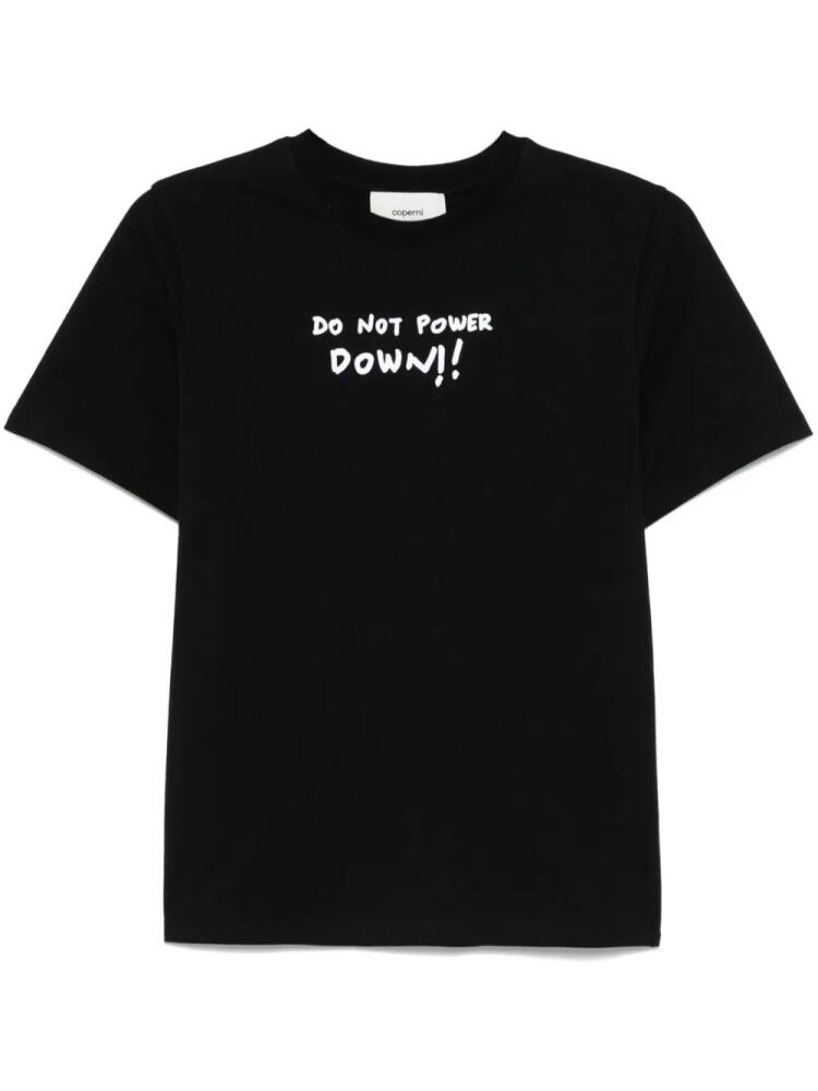 Coperni slogan-print T-shirt - Black Cover