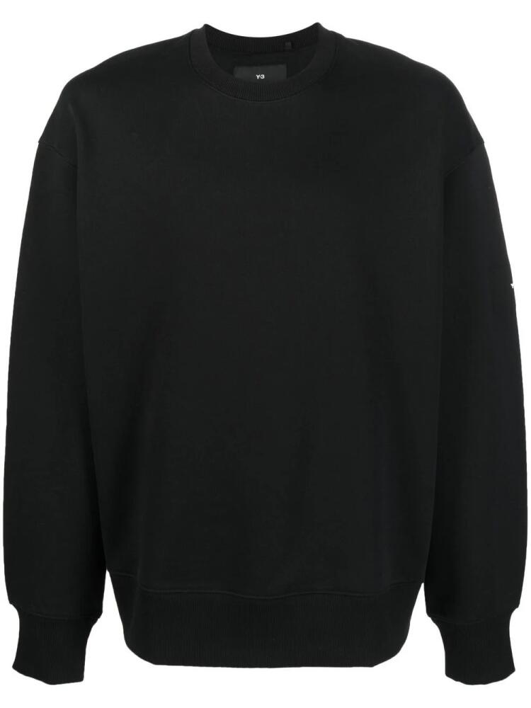 Y-3 logo print crew neck sweatshirt - Black Cover