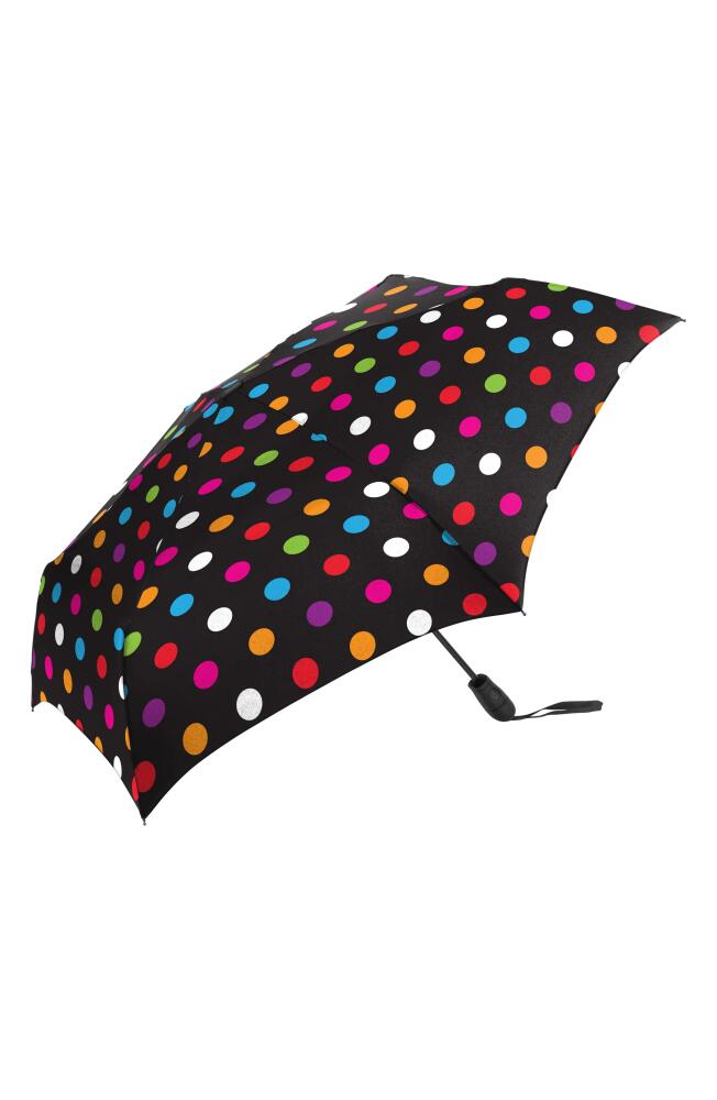 ShedRain Polka Dot Auto Open Compact Umbrella in Pop Dot Cover