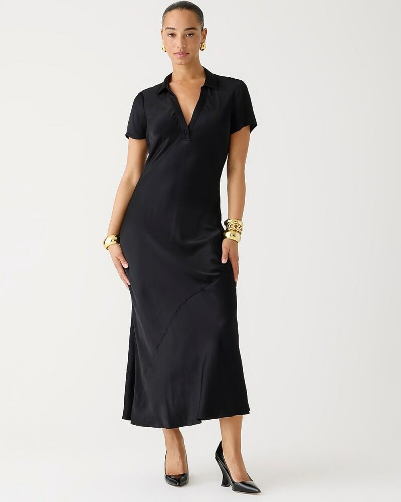 J.Crew Short-sleeve maxi slip dress in luster crepe Cover