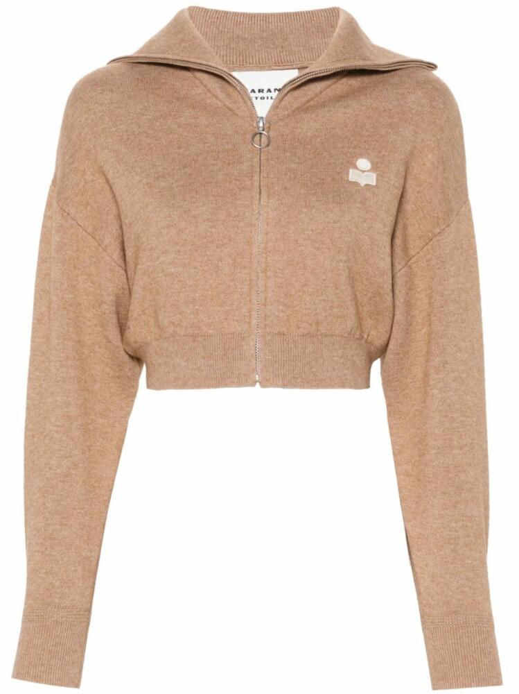 MARANT ÉTOILE Oxane logo-embroidered cardigan - Brown Cover