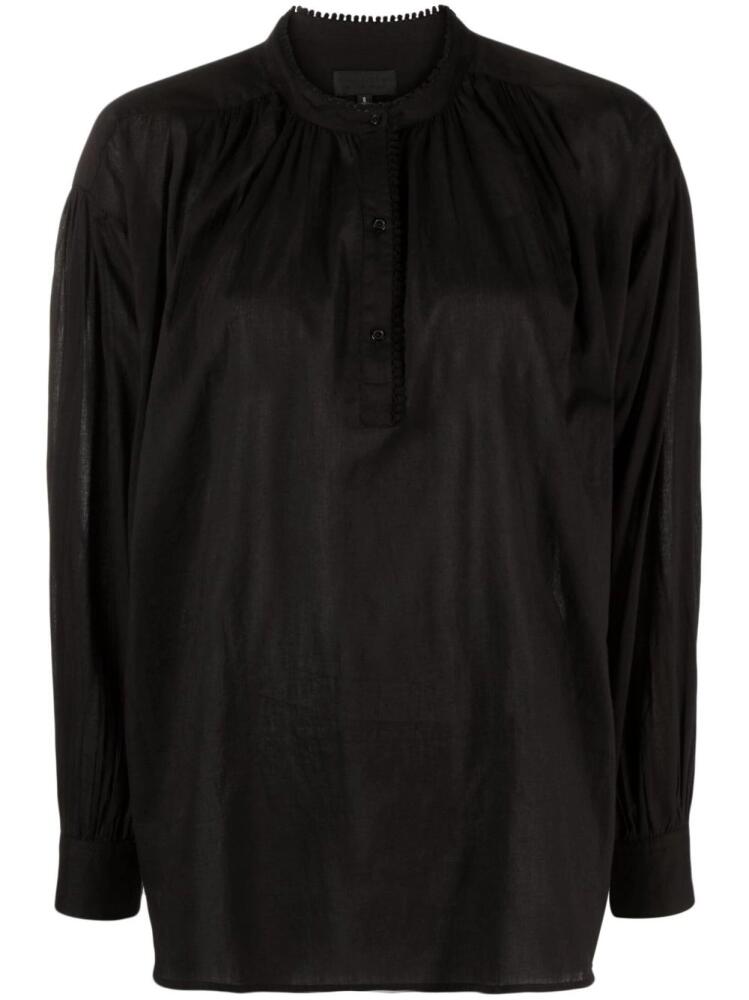 Nili Lotan long-sleeve cotton blouse - Black Cover