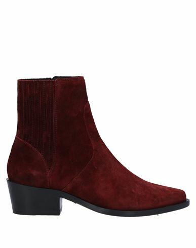 High Woman Ankle boots Burgundy Soft Leather Cover