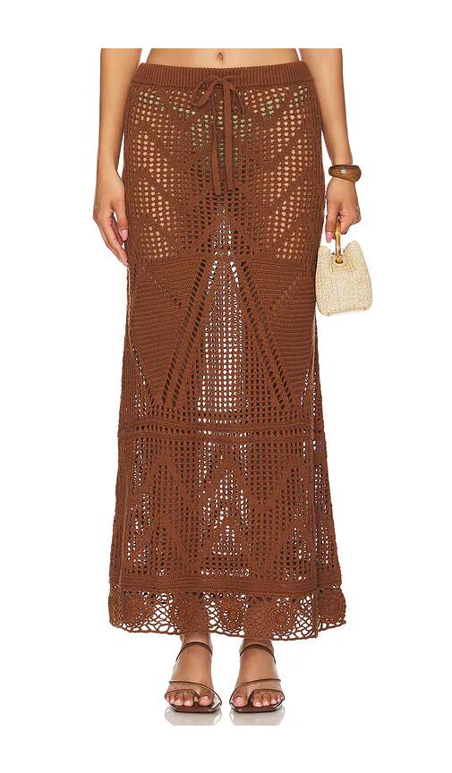 Tularosa Marisal Midi Skirt in Chocolate Cover